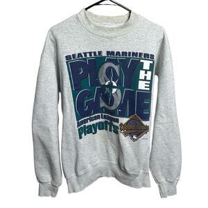 VTG 1995 Seattle Mariners AL Playoffs Crewneck Large